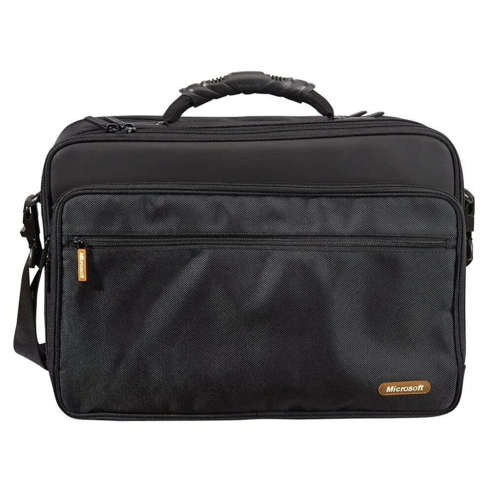 💜Microsoft Black & Gray Laptop Portfolio w/Zipper Closure